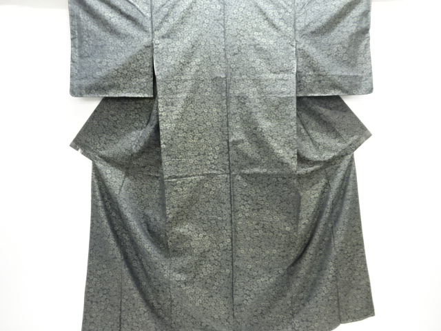 JAPANESE KIMONO / UNUSED / SILK / DORO OSHIMA TSUMUGI / WOVEN FLOWERS